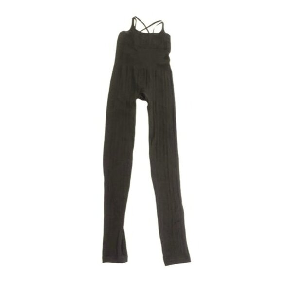ALO Yoga Seamless Cable Knit Onesie in Black - Picture 1 of 8